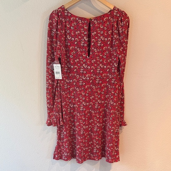 🆕 Free People Say Hello Floral Long Sleeve Mini Dress, Size L - Picture 5 of 11